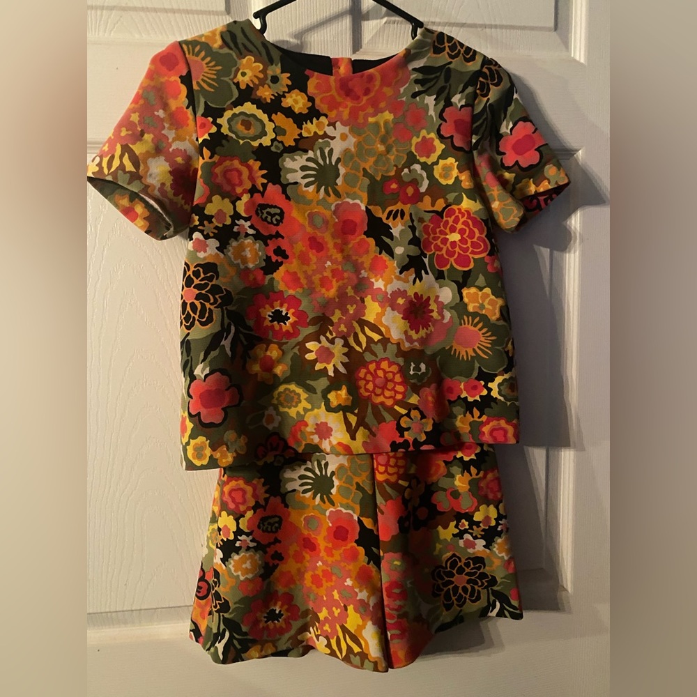 Zara 70’s Trafaluc Collection Floral Romper Size XS